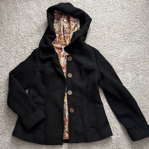 Tulle Women's Black Hooded Jacket. Size Large. Like new